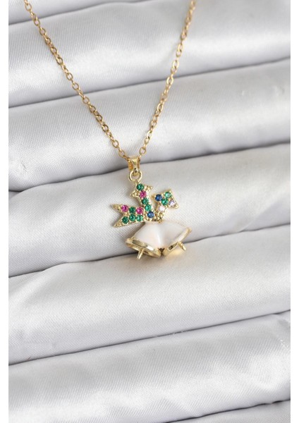 316L Çelik Zincir Gold Renk Chirtsmas Bell Model Yılbaşı Temalı Kadın Kolye