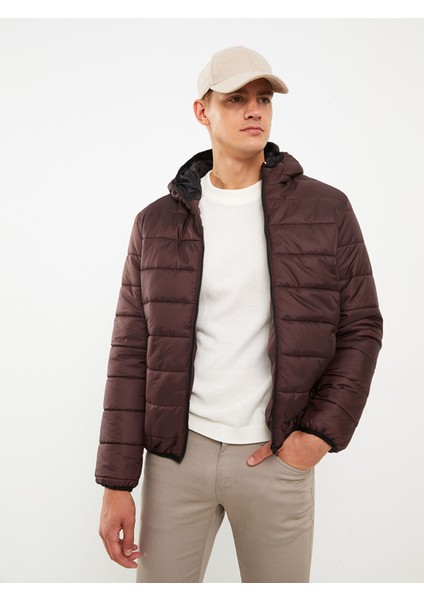 Yeni Sezon Standart Kalıp Kapüşonlu Erkek Şişme Mont