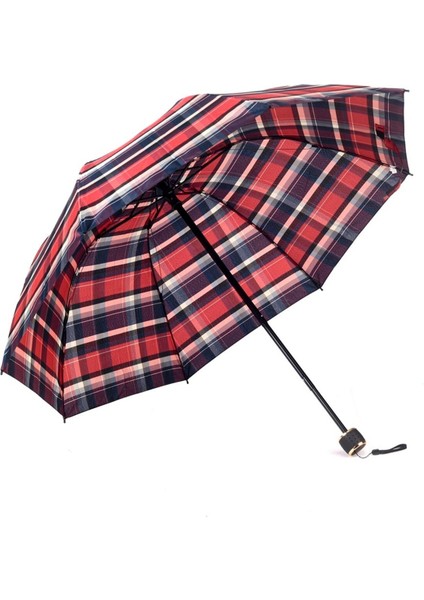 Kırmızı Ekoseli Kadın Şemsiye, Şık ve Dayanıklı Tasarım indirimleri