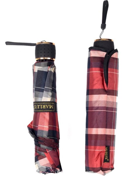 Kırmızı Ekoseli Kadın Şemsiye, Şık ve Dayanıklı Tasarım