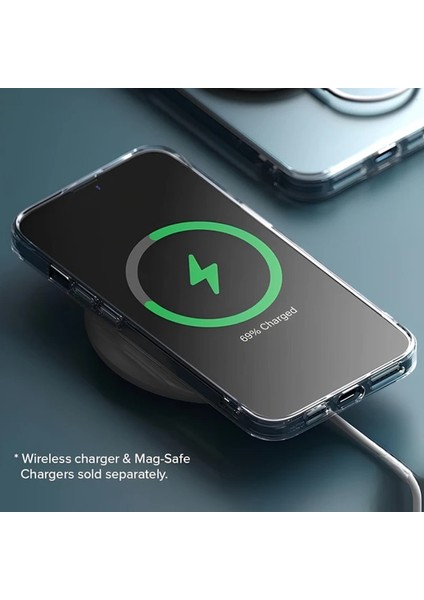 Apple iPhone 16 Pro Uyumlu Magesafe Wireless Şarj Özellikli Şeffaf Silikon Kılıf