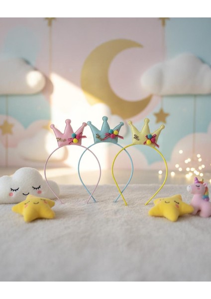 Kız Çocuk Ince Prenses Model Taç Pembe