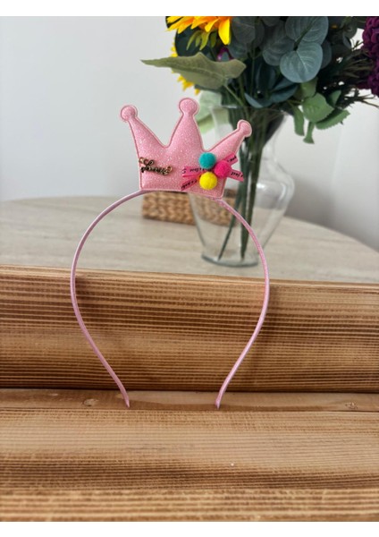 Kız Çocuk Ince Prenses Model Taç Pembe fiyatları