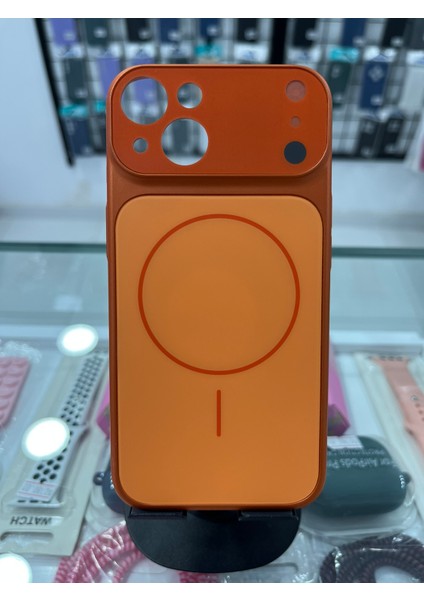 iPhone 15 Uyumlu Magsafe Özellikli Sert Ag Glass Telefon Kılıfı / 17 Pro Görünümlü