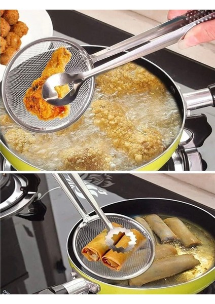 Süzgeçli Kızartma ve Haşlama Maşası Çelik Kevgir fiyatları