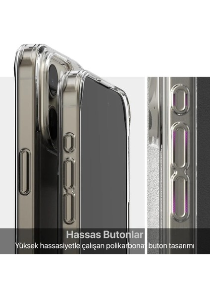 Apple iPhone 15 Pro Max Uyumlu Magesafe Wireless Şarj Özellikli Şeffaf Silikon Kılıf