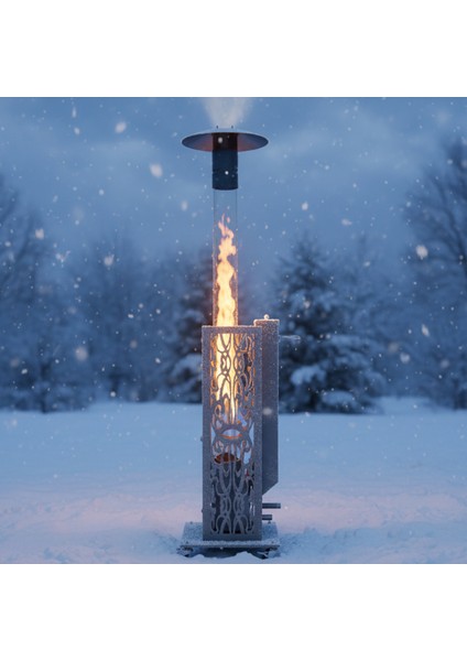 Retro Turuncu Tekerlekli Lazer Korumalı Füze Pelet Soba indirimleri