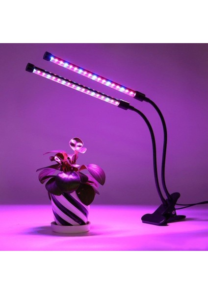 Bitki ve Çiçek Büyütme Işığı LED Aydınlatma Tam Spektrumlu Büyüme Lambası Bitkilerin Ihtiyacı Olan Isı ve Işık 2 Kollu Işık Modu Sy-Led2