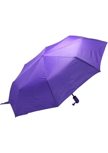 Mor Dayanıklı Otomatik Katlanabilir Unisex Şemsiye, Şık ve Pratik Kullanım Sağlar.