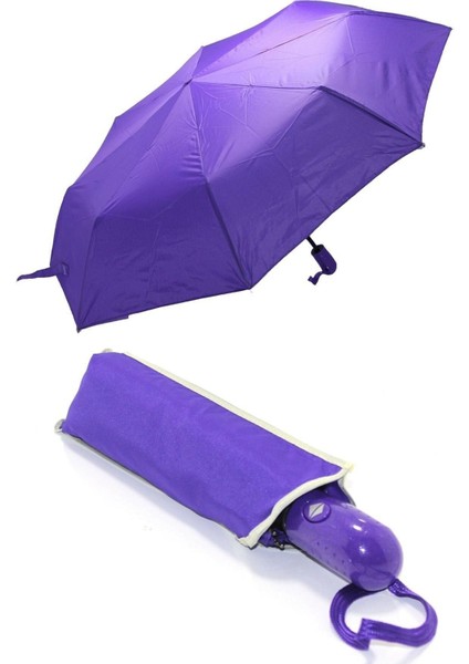 Mor Dayanıklı Otomatik Katlanabilir Unisex Şemsiye, Şık ve Pratik Kullanım Sağlar. fiyatları