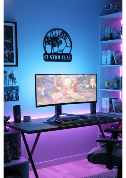Kişiselleştirilebilir Isimli Gamepad Metal Duvar Dekoru Modern Oyuncu Odası Tablosu fırsatları