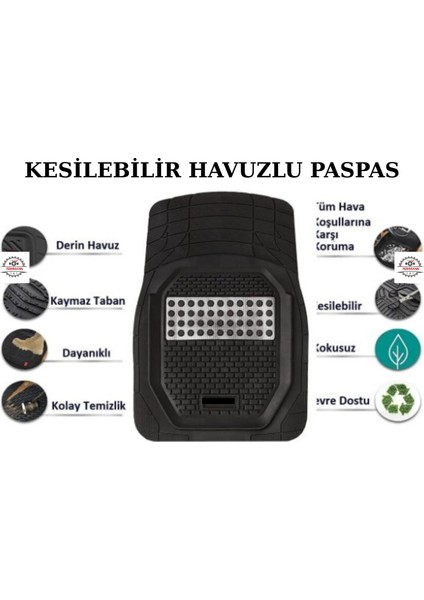 Mercedes Viano 2021-2022-2023-2024-2025 Krom Siyah Havuzlu Oto Paspas, Orbital, 3d, Esnek, Su Geçirmez, Kesilebilir, Kaymaz Taban Araba Paspası fırsatları