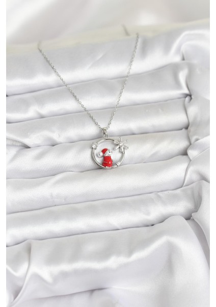 316L Çelik Zincir Gümüş Zirkon Taşlı Yılbaşı Tema Kadın Kolye fiyatları