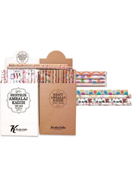 Keskin Color Ambalaj Kağıdı (100 Lü) Kraft Tekli Rulo 70X100 100351-99 fiyatları
