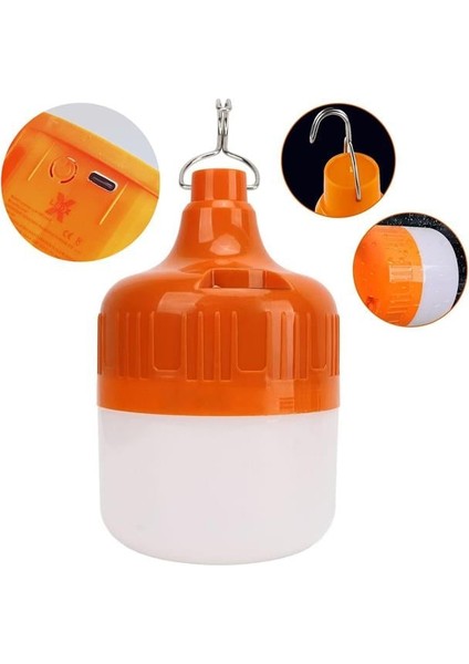 Ledx LN-OR50G 50 Watt Type-C Şarjlı Taşınabilir Asma Kancalı Kamp Çadır Lambası 6500K 1200MAH 3 Mod