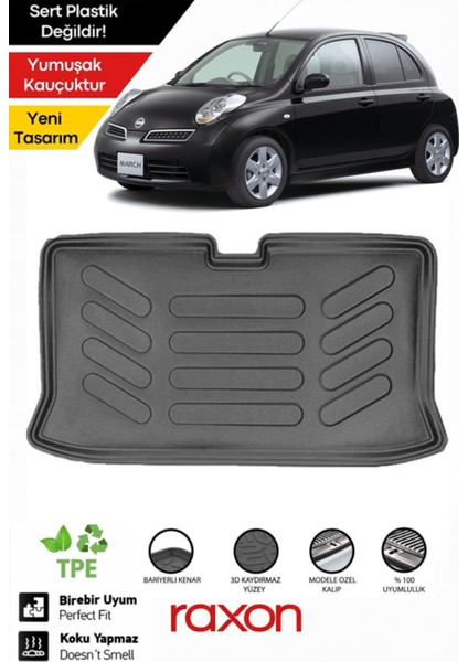 Nissan Micra 2008 Bagaj Havuzu – Kaymaz, Kokusuz, Esnek Tam Uyumlu Koruma