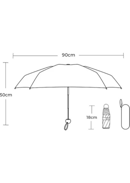 Tam Otomatik Kırılmaz 6 Telli Kapsül Şemsiye, Çantalı, Pembe indirimleri