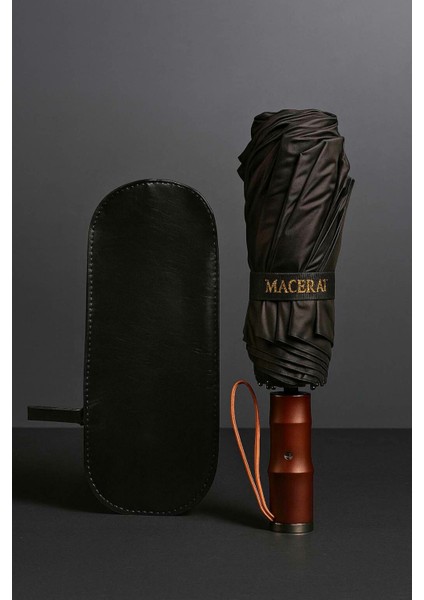 Otomatik Açma Kapama 10 Fiber Telli Çift Telli Siyah Şemsiye