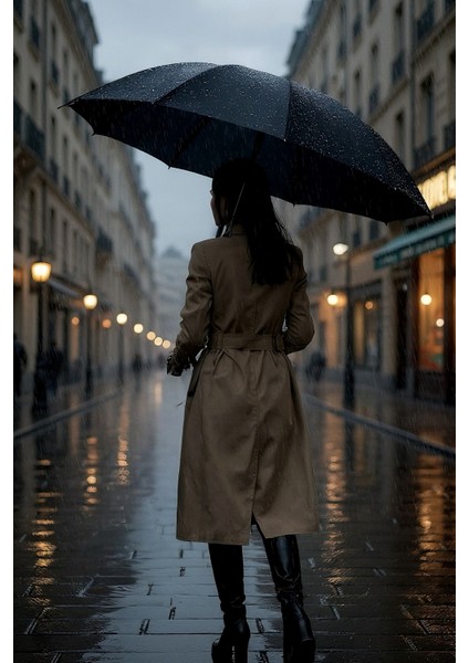 Otomatik Açma Kapama 10 Fiber Telli Çift Telli Siyah Şemsiye indirimleri