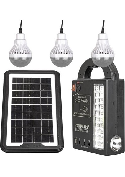 GD-999 Lamba + + Işıldak Solar Aydınlatma Seti