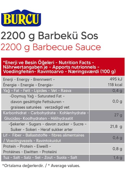 Barbekü Sos 2200 gr x 3 Adet modelleri