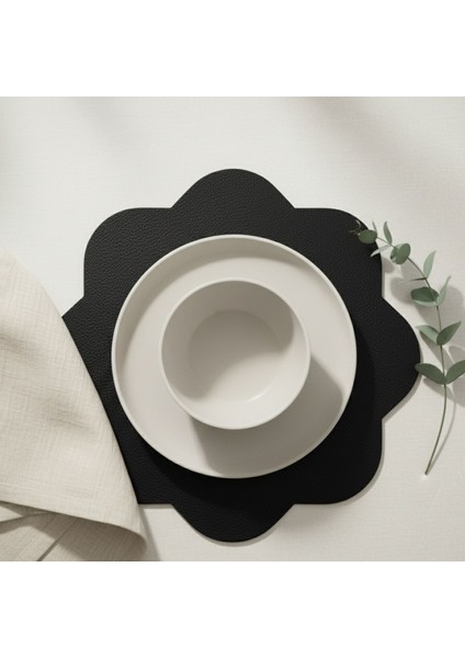 2 Adet Deri Amerikan Servis-Kolay Silinebilir SUPLA-33X33 Cm-Sekizgen Çiçek Desenli fırsatları