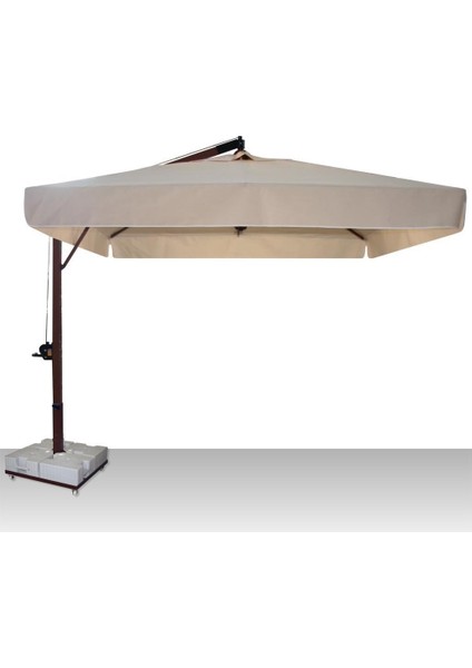 Sun Pole Kare Şemsiye 350X350/8 + 4 Adet Küp Bidonlu Metal Ayaklı fiyatları