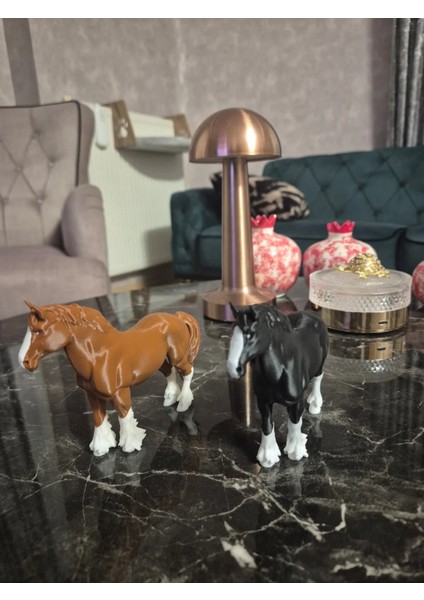 2’li At Figürü Seti (Siyah-Beyaz & Kahverengi-Beyaz Dekoratif Biblo)