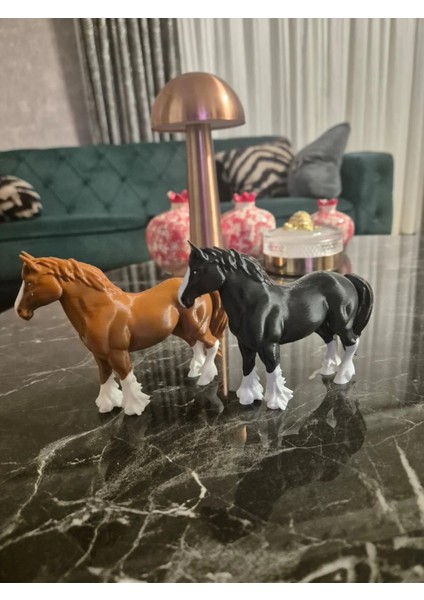 2’li At Figürü Seti (Siyah-Beyaz & Kahverengi-Beyaz Dekoratif Biblo) fiyatları