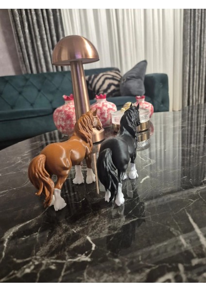 2’li At Figürü Seti (Siyah-Beyaz & Kahverengi-Beyaz Dekoratif Biblo) modelleri
