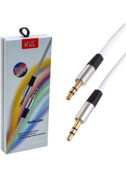 PM-3779 3.5 mm Erkek/erkek Beyaz Aux Kablo