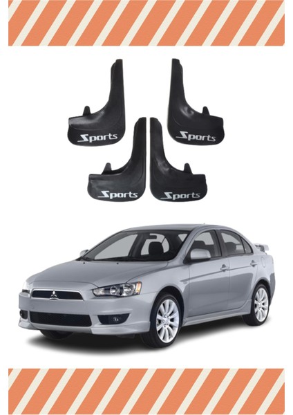 Mitsubishi Lancer Sports Yazılı 4'lü Tozluk Çamurluk Paçalık