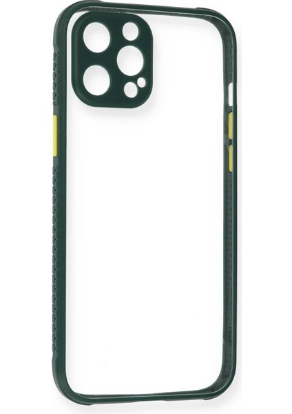 iPhone 12 Pro Kılıf Miami Şeffaf Silikon - Koyu YEŞIL-(5796) - SB001M-4836E7