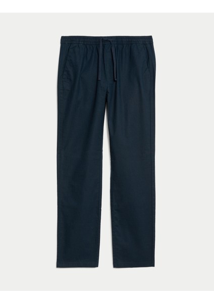 Tapered Fit Keten Pantolon