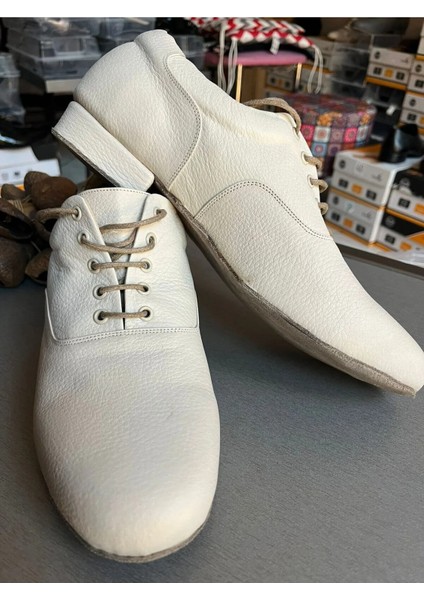 Erkek ,ekru, Deri Yeni Rahat Kalıp 1,5 cm Topuk Tango, Dans ve Salon Ayakkabısı