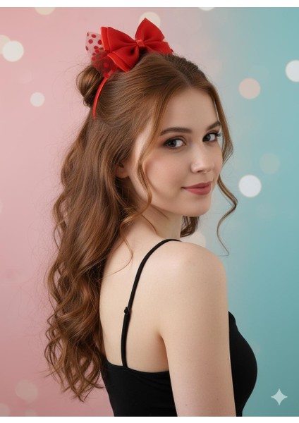 El Yapımı Saten Puantiyeli Tül Detaylı Fiyonk Taç fiyatları