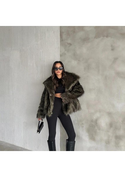 Kadın Kılçıllı Suni Kürk Çıt Çıt ve Cep Detaylı Mont fiyatları