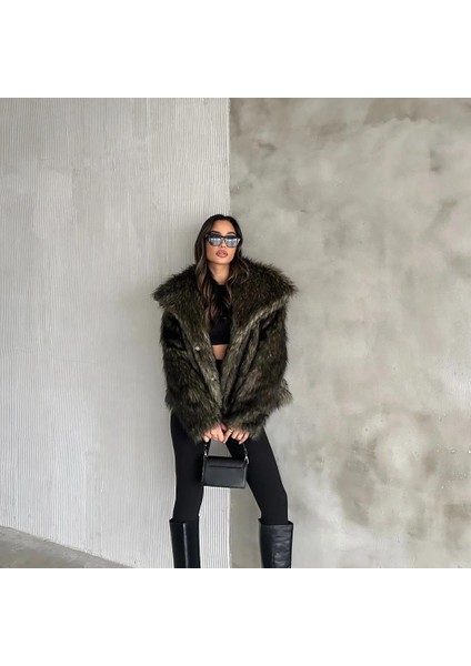 Kadın Kılçıllı Suni Kürk Çıt Çıt ve Cep Detaylı Mont modelleri
