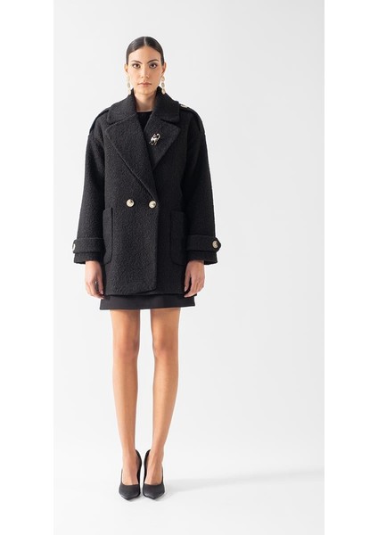 Renuccio Kruvaze Yandan Cepli Salaş Kaban SİYAH