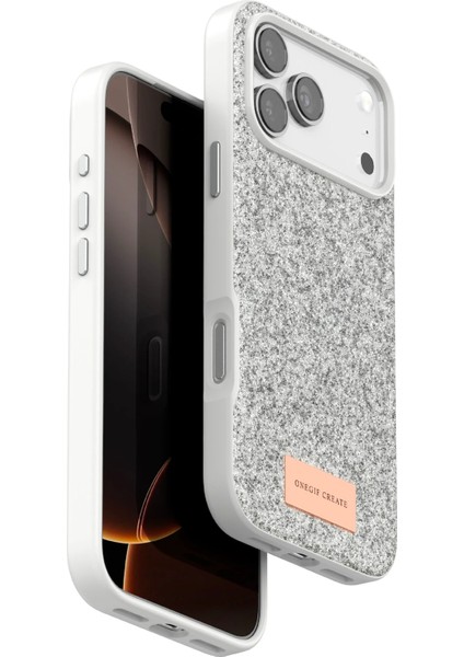 Apple iPhone 17 Pro Uyumlu Parlak Simli Taşlı Premium Kalite Kadın Telefon Kılıfı Kapak