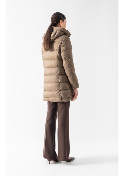 Primillo Nordic Uzun Kapüşonlu Şişme Mont HAKİ