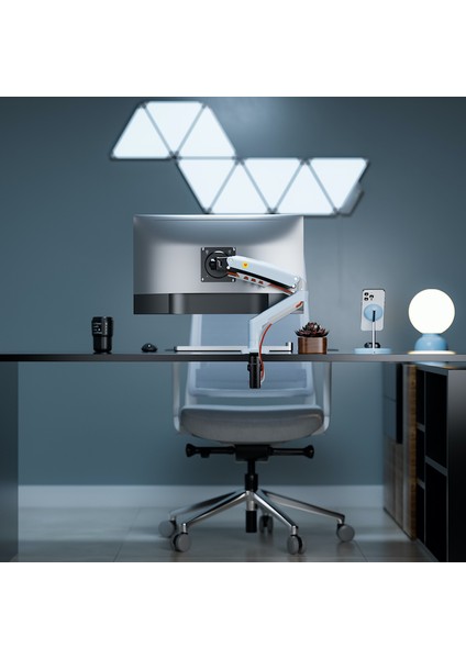 Monitör Standı North Bayou Nb F80 (2026 Yeni Model) Amortisörlü Tekli Monitör Standı Göl Mavisi Lake Blue (17-30 Inç)-(2-9 Kg)