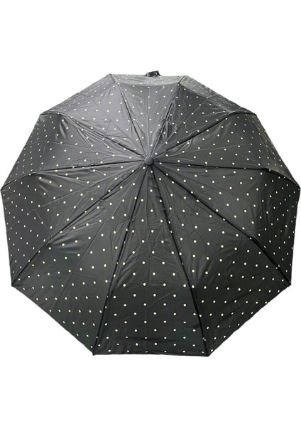Nokta Desenli Otomatik Kadın Şemsiye, Şık ve Hafif Koruma