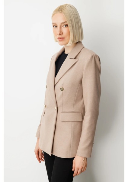 Kruvaze Yaka Kaşe Ceket 5069 modelleri