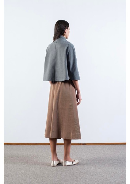 Sanford Dik Yaka Yarasa Kol Fermuarlı Kap Gri fırsatları