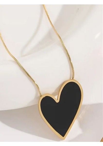 316L Paslanmaz Çelik Siyah Kalp Kolye indirimleri