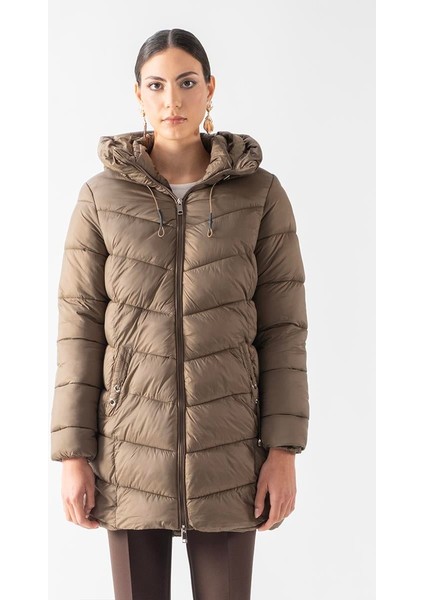 Primillo Nordic Uzun Kapüşonlu Şişme Mont Haki fiyatları