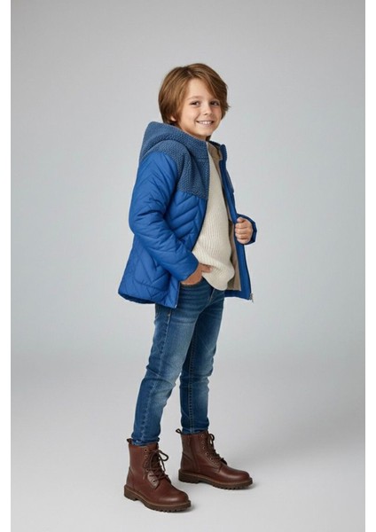 Kapitoneli, Welsoft Detaylı Erkek Çocuk Mevsimlik mont - Mavi fiyatları