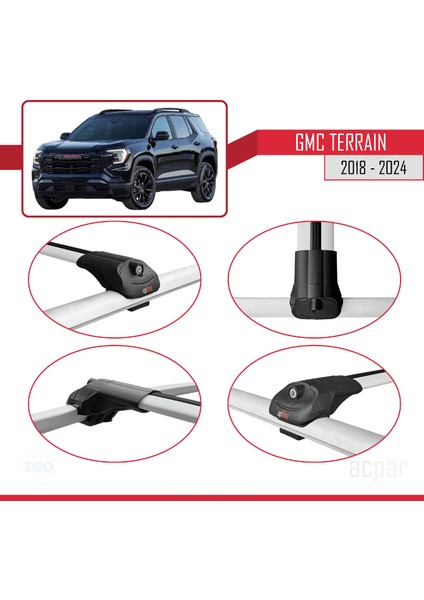 Gmc Terrain 2018-2024 Arası ile Uyumlu Ace-1 Ara Atkı Tavan Barı Gri 3 Adet fırsatları