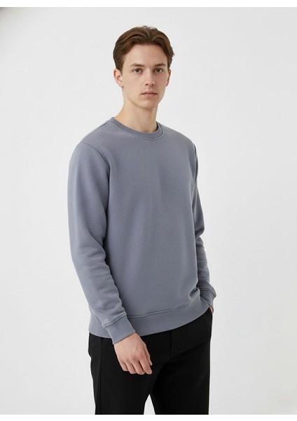 Unisex Relax Fit Rahat Kesim Pamuklu Yumusak Dokulu Içi Polarli Bisiklet Yaka Sweatshirt modelleri